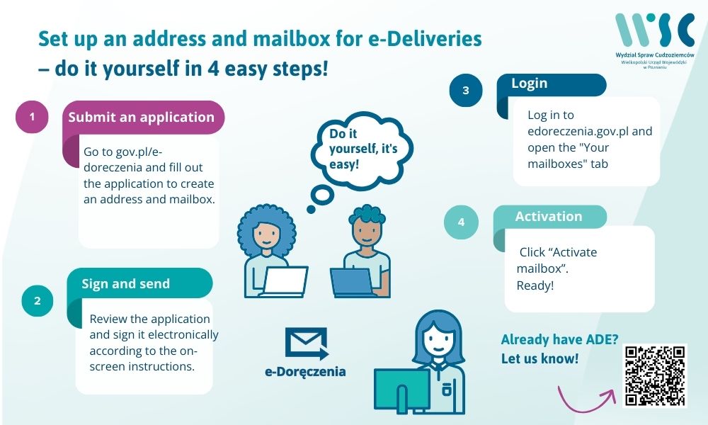 Set up your e-Delivery mailbox easily and quickly - online, from anywhere!