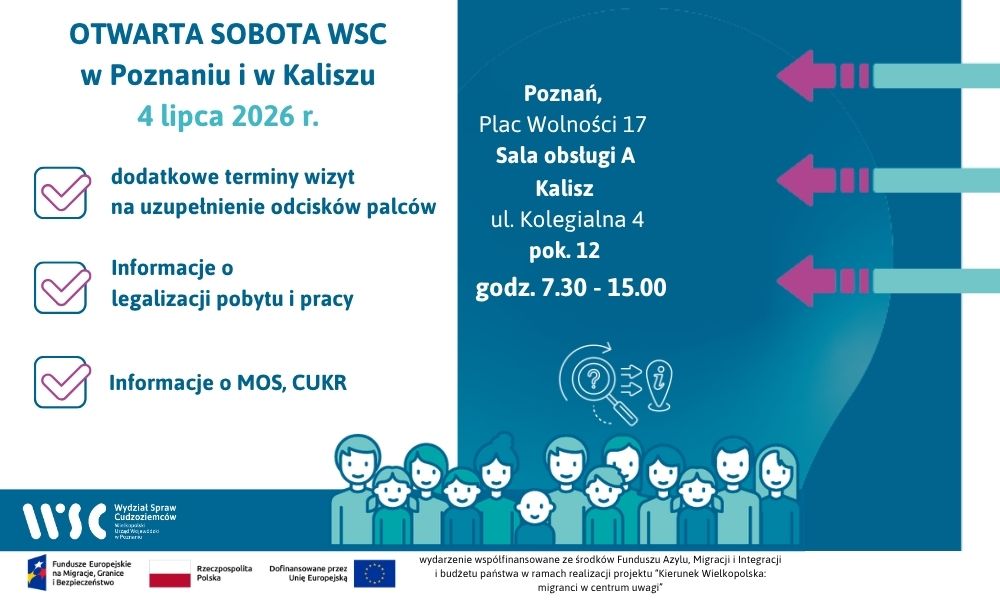 OTWARTA SOBOTA WSC w Poznaniu i w Kaliszu 4 lipca 2026 r. OTWARTA SOBOTA WSC w Poznaniu i w Kaliszu 4 lipca 2026 r.