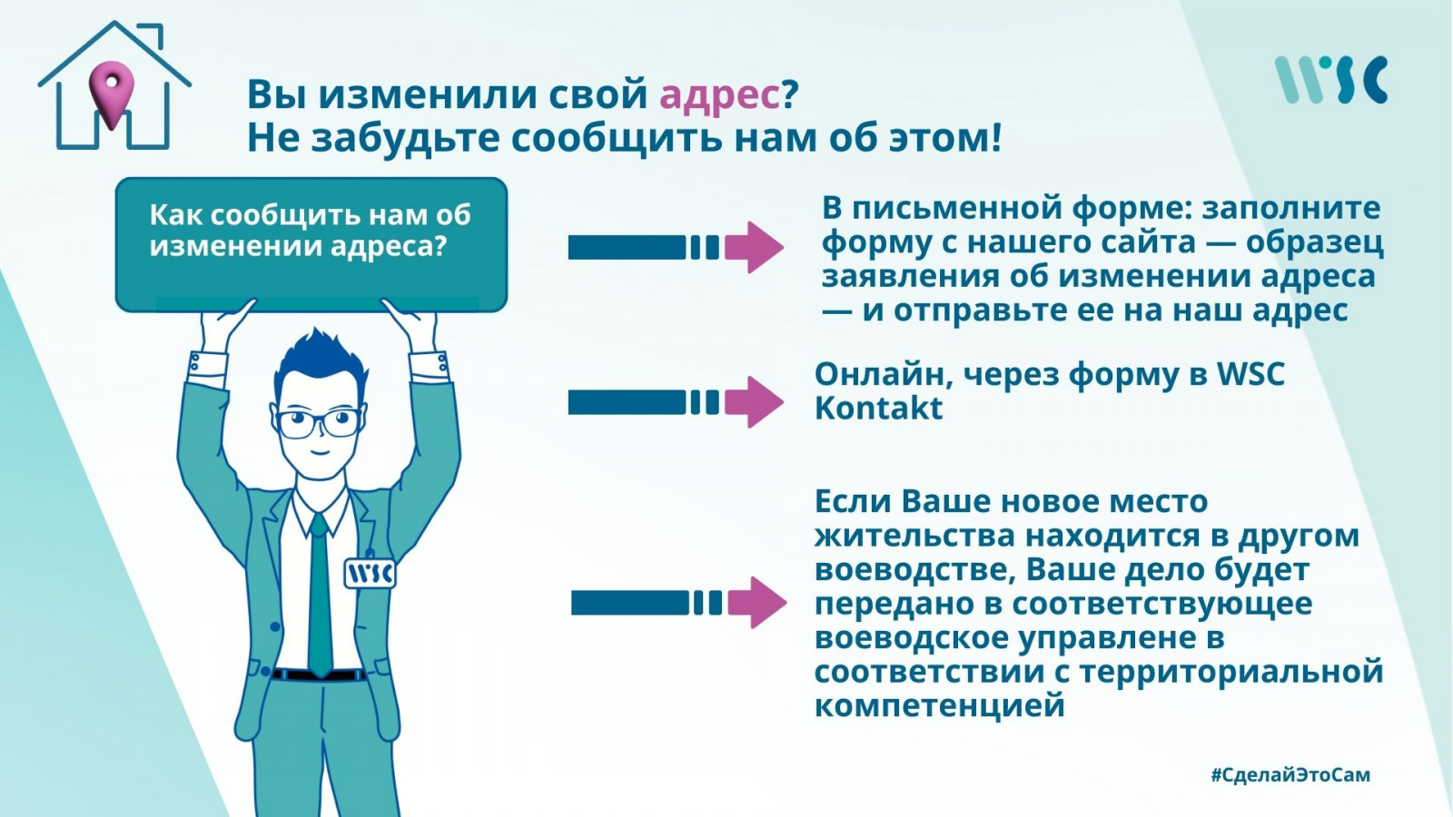 Вы изменили свой адрес? Обязательно сообщите нам об этом!