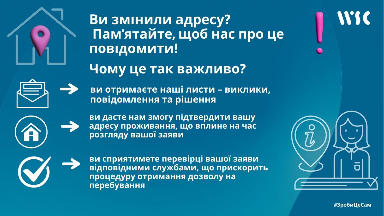 Ви змінили адресу? Обов'язково повідомте нас про це!