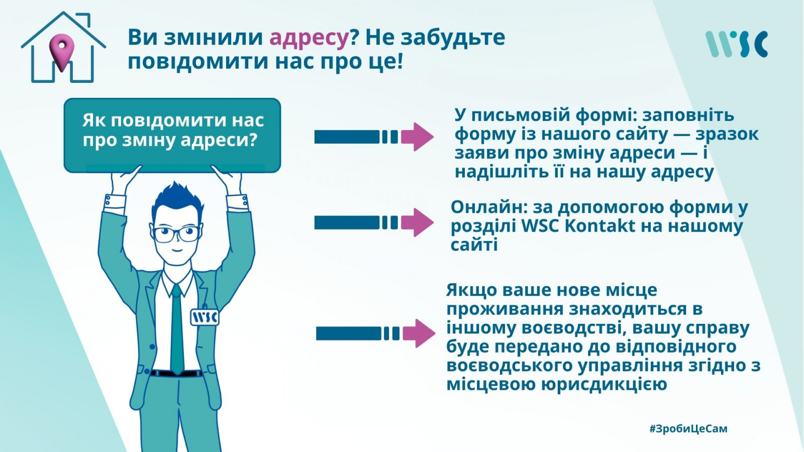 Ви змінили адресу? Обов'язково повідомте нас про це!