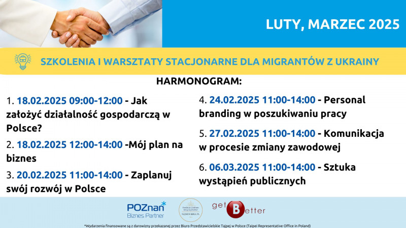 bezpłatne szkolenia dla obywateli Ukrainy